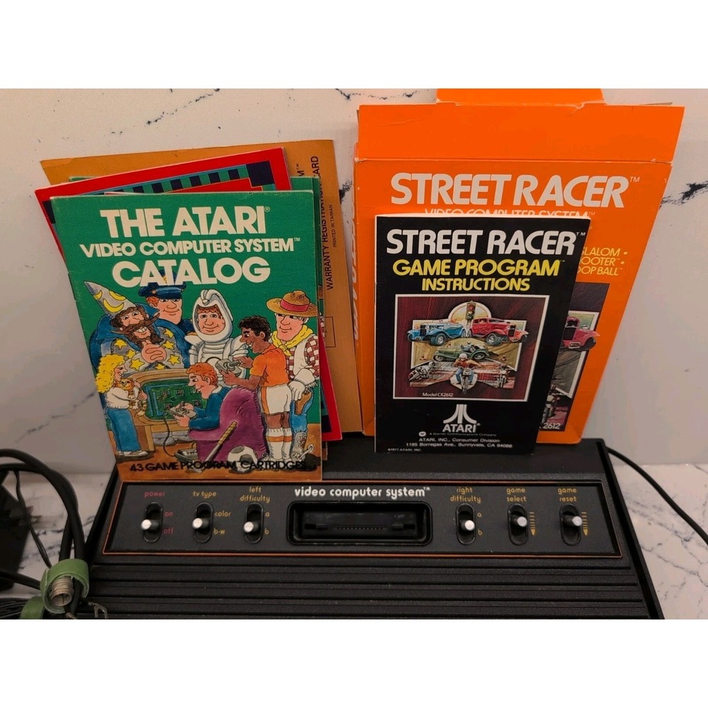 Atari 2600 Console W/ Adapter, 2 Joystick, 2 Set Paddles Connect To TV Untested - Picture 2 of 6
